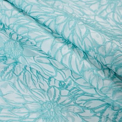 Aqua 3D Floral Jacquard Detail