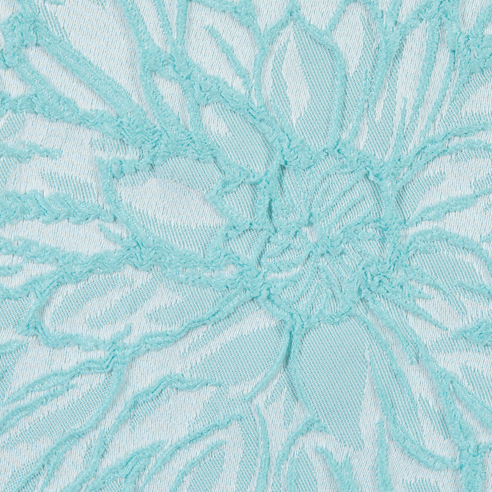 Aqua 3D Floral Jacquard Full
