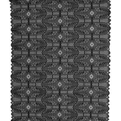 Lace with Finished Eyelash Edges - Black Geometric Full