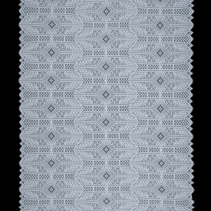 White Geometric Lace with Finished Eyelash Edges Folded