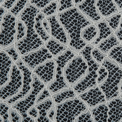 Corded Lace with Eyelash Edges - Ivory Abstract Full