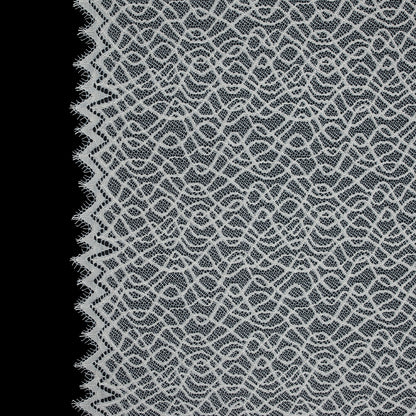 Corded Lace with Eyelash Edges - Ivory Abstract