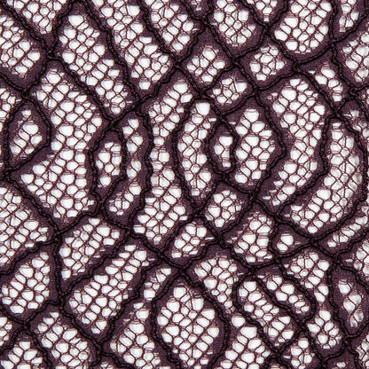 Corded Lace with Eyelash Edges - Fig Abstract Detail