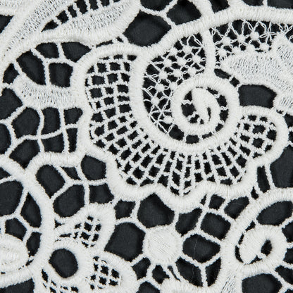 Ecru Floral Cotton Guipure Lace Full