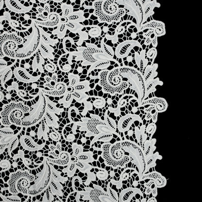 Ecru Floral Cotton Guipure Lace