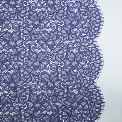 Re-Embroidered Lace Panel - Purple Floral