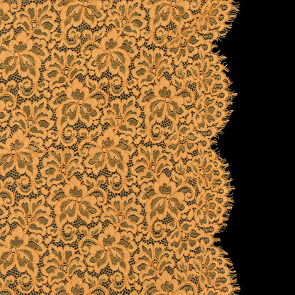 Re-Embroidered Lace Panel - Butterscotch Floral