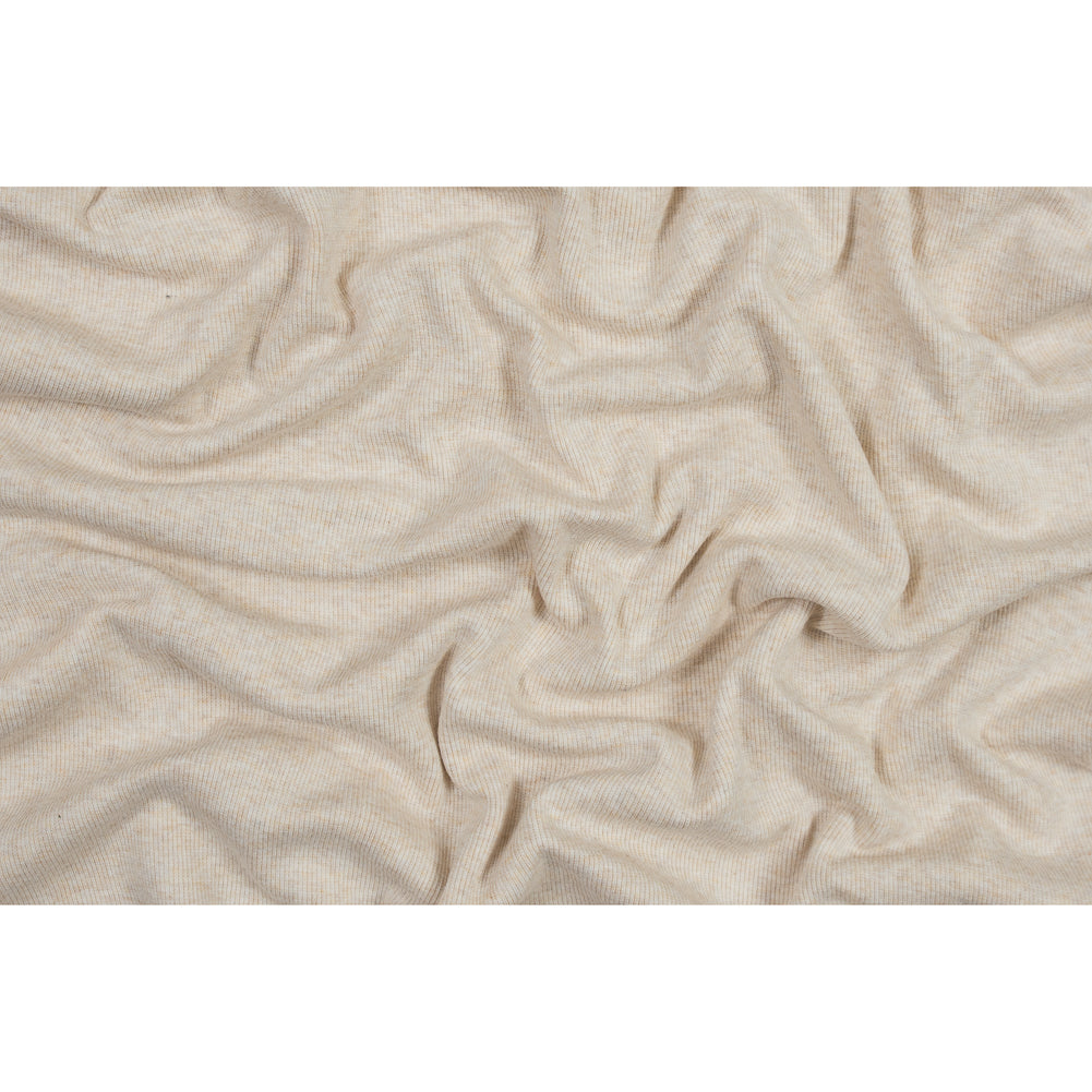 Tubular Bamboo Rib Knit - Heathered Almond Folded
