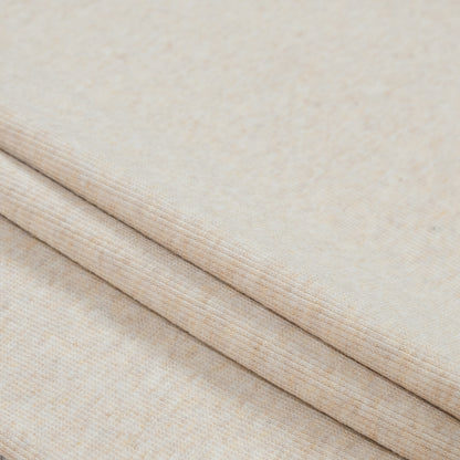 Tubular Bamboo Rib Knit - Heathered Almond Detail
