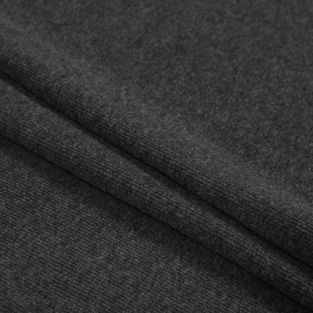 Heathered Charocal Tubular Bamboo Rib Knit Folded