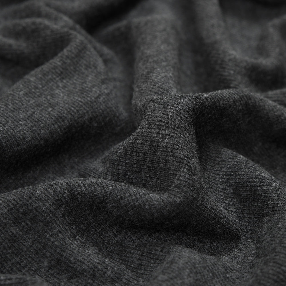 Heathered Charocal Tubular Bamboo Rib Knit Detail