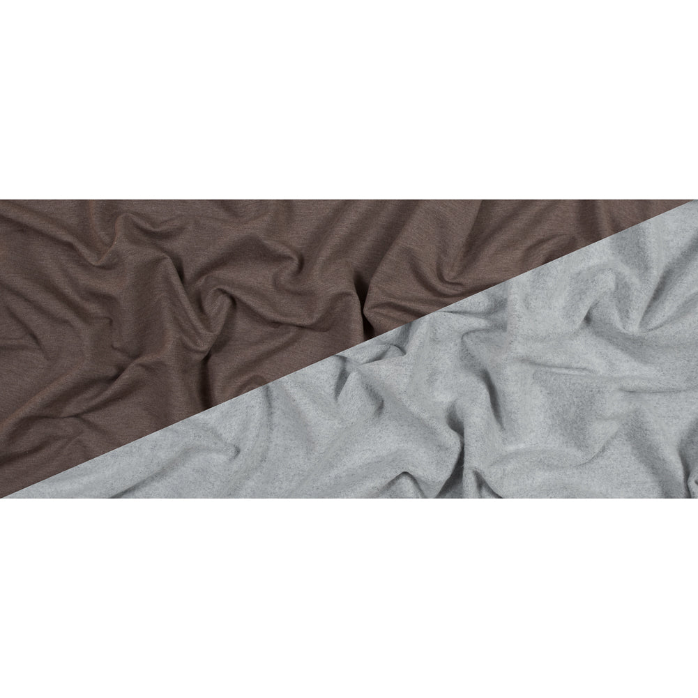 Bamboo and Cotton Stretch Knit Fleece - Heathered Chocolate - Jessamyn Collection Folded