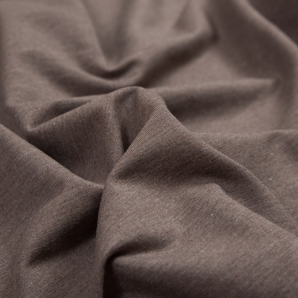 Bamboo and Cotton Stretch Knit Fleece - Heathered Chocolate - Jessamyn Collection Full
