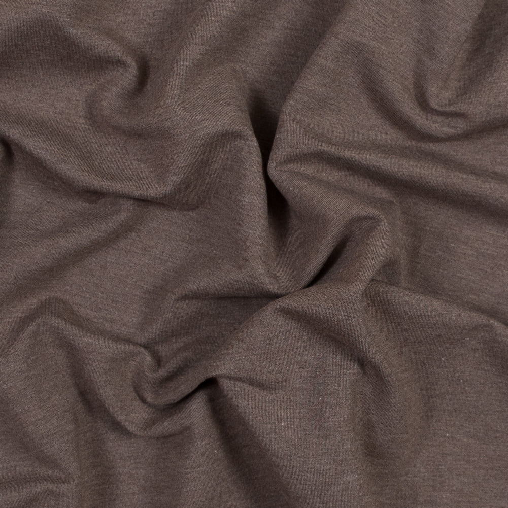 Bamboo and Cotton Stretch Knit Fleece - Heathered Chocolate - Jessamyn Collection