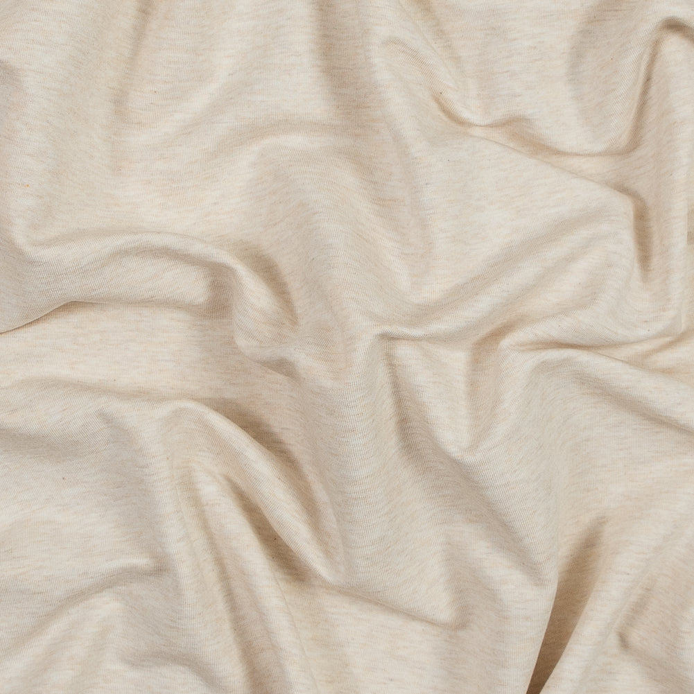 Heather Almond Bamboo and Cotton Stretch Knit Fleece