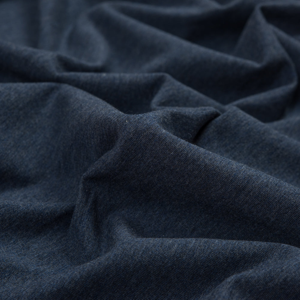 Bamboo and Cotton Stretch Knit Fleece - Heather Lake Blue - Jessamyn Collection Full