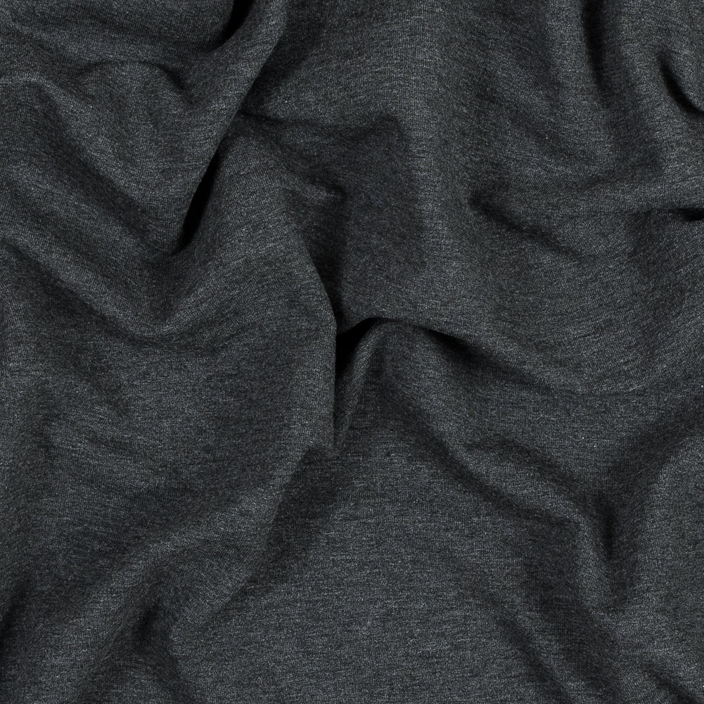 Bamboo and Cotton Stretch Knit Fleece - Heather Charcoal - Jessamyn Collection