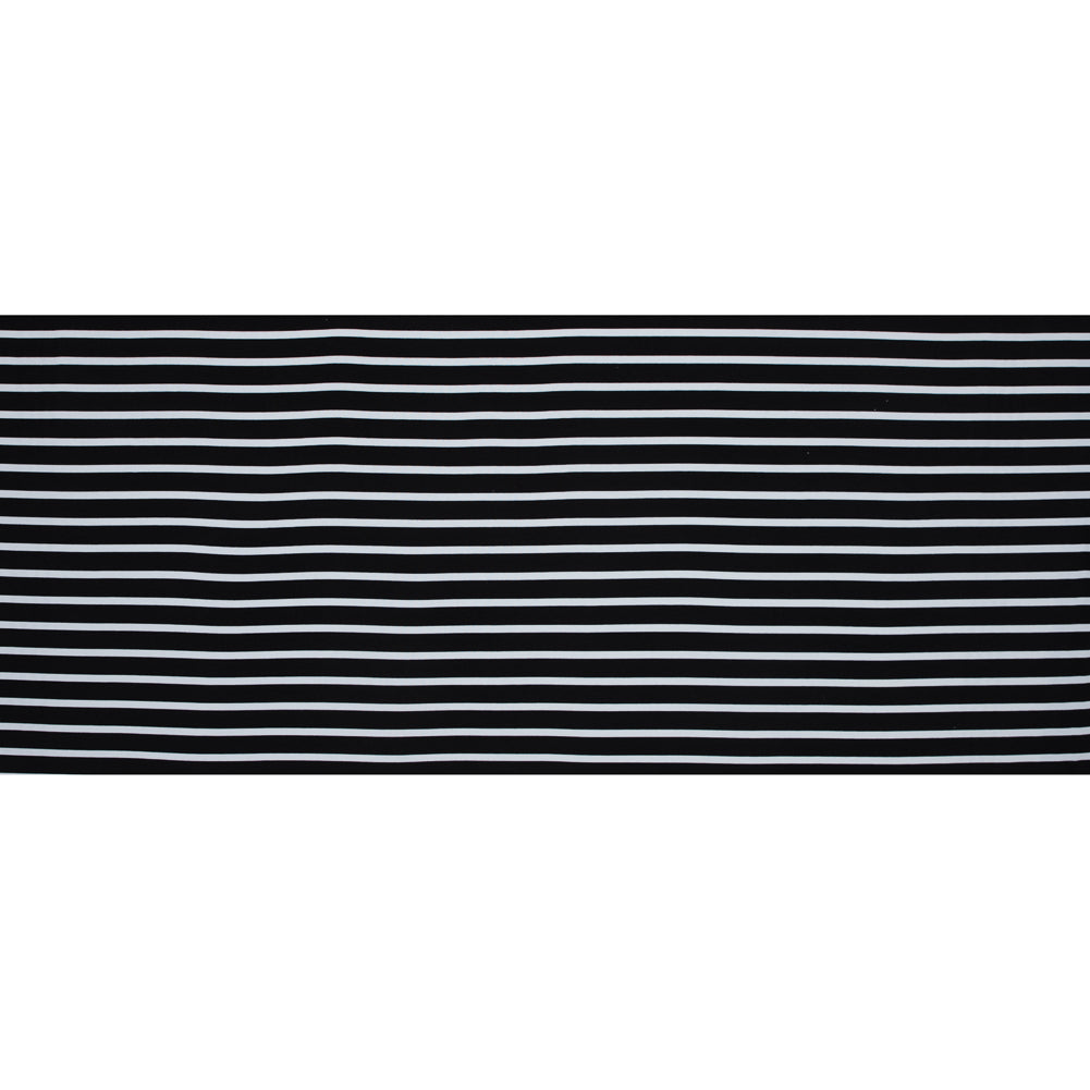 Bamboo Jersey - Black and White Striped Folded