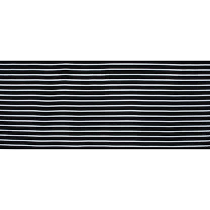 Bamboo Jersey - Black and White Striped Folded