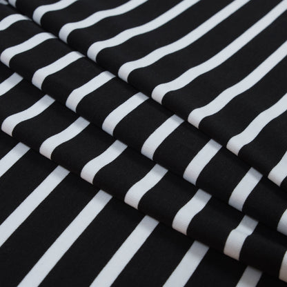 Bamboo Jersey - Black and White Striped Detail