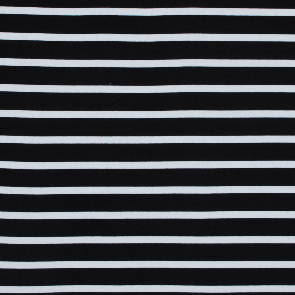 Bamboo Jersey - Black and White Striped