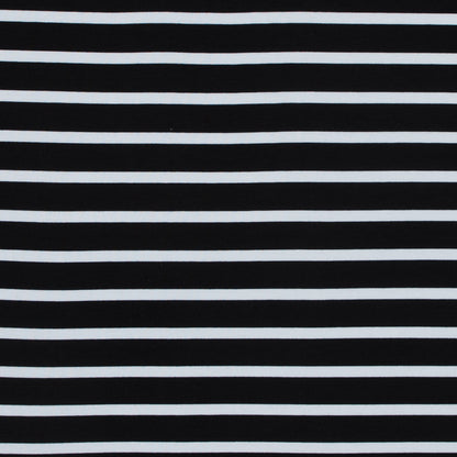 Bamboo Jersey - Black and White Striped
