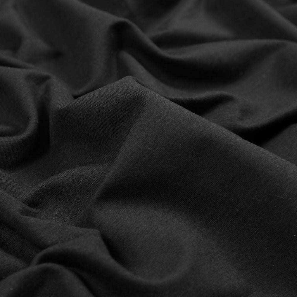 Bamboo Stretch French Terry - Black - Emei Collection