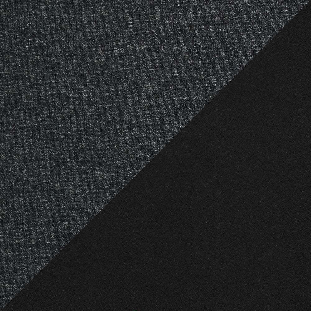 Dark Charcoal Performance Wool Knit with a Black Fleece Backing