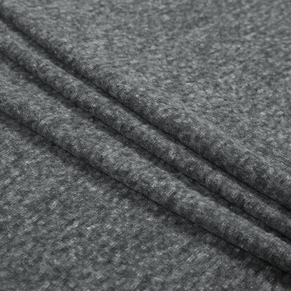 Heather Charcoal Linen and Polyester Knit Folded