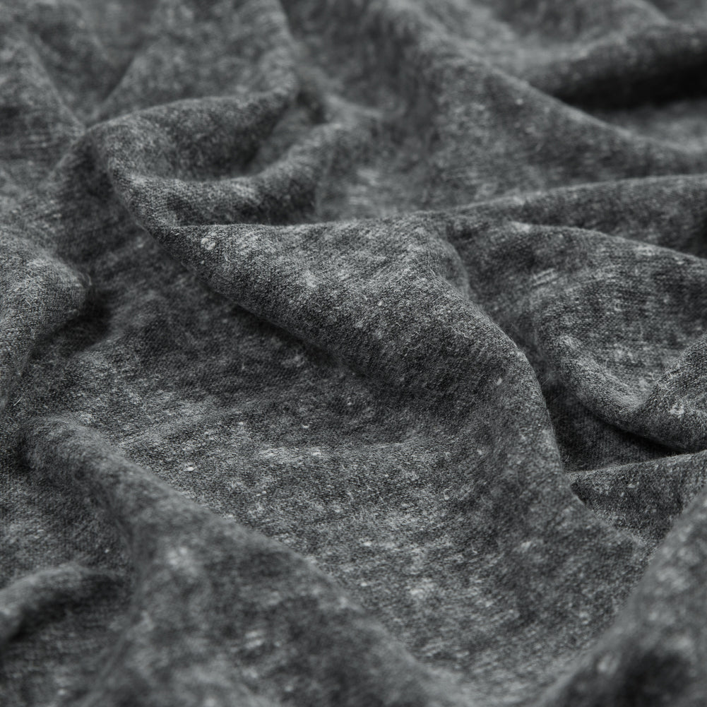 Heather Charcoal Linen and Polyester Knit Detail