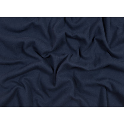 Navy Tubular Cotton Rib Knit Folded