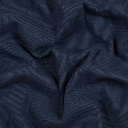 Navy Tubular Cotton Rib Knit