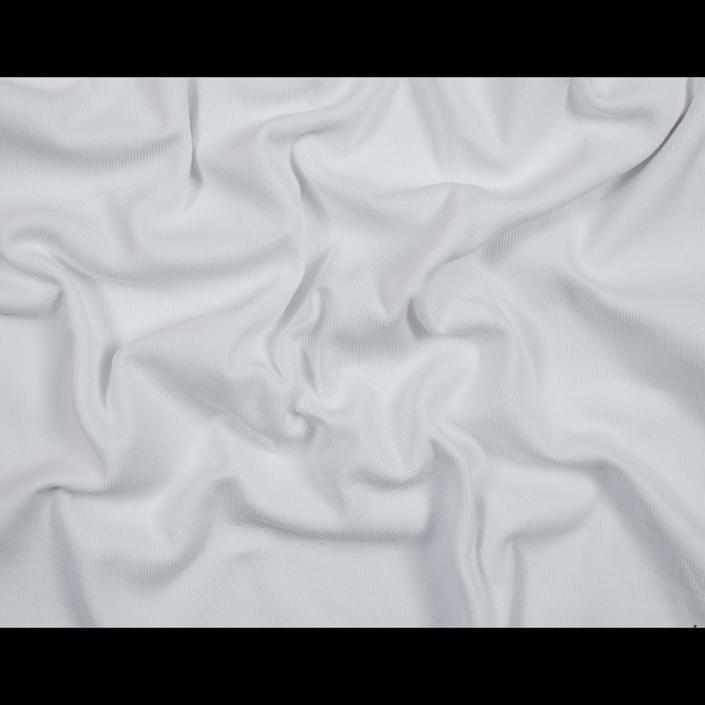 White Tubular Cotton Rib Knit Folded