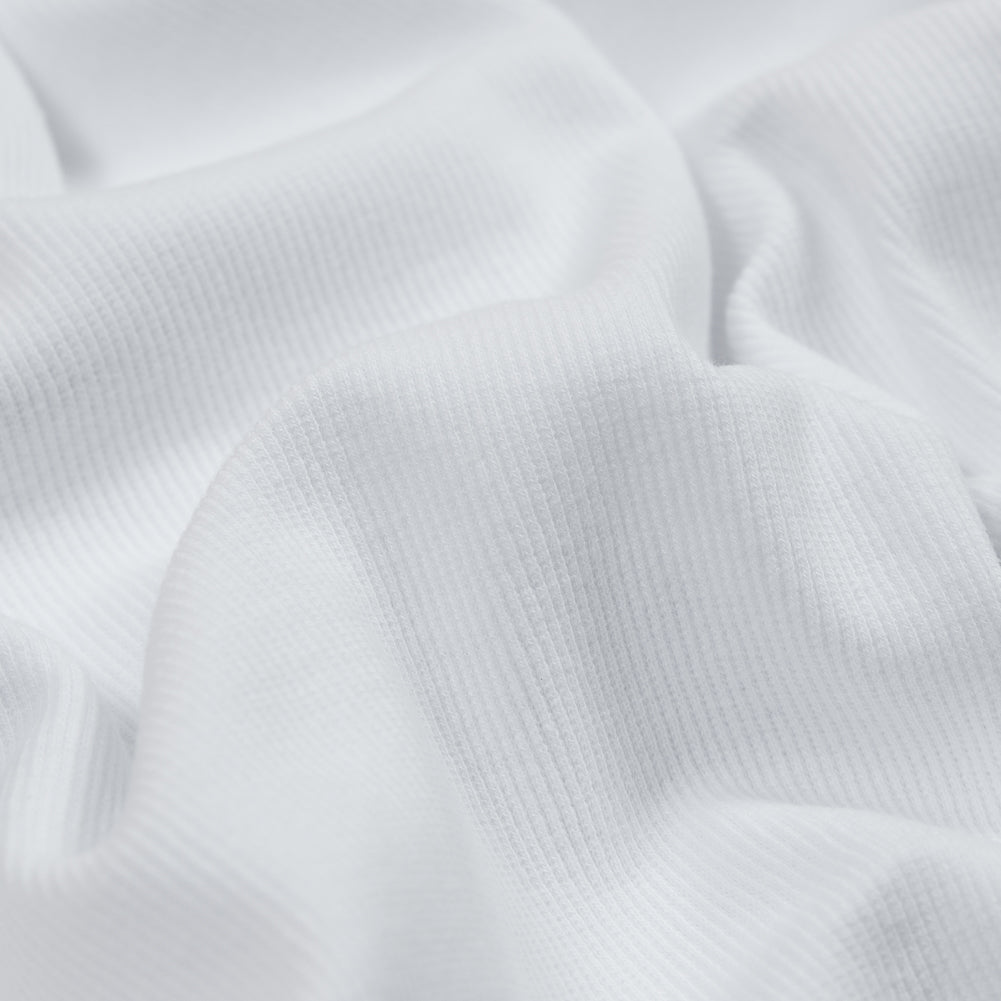 White Tubular Cotton Rib Knit Full