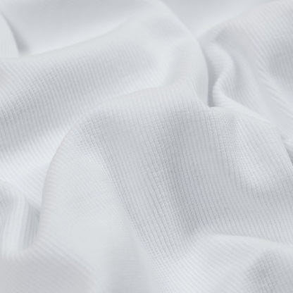 White Tubular Cotton Rib Knit Full