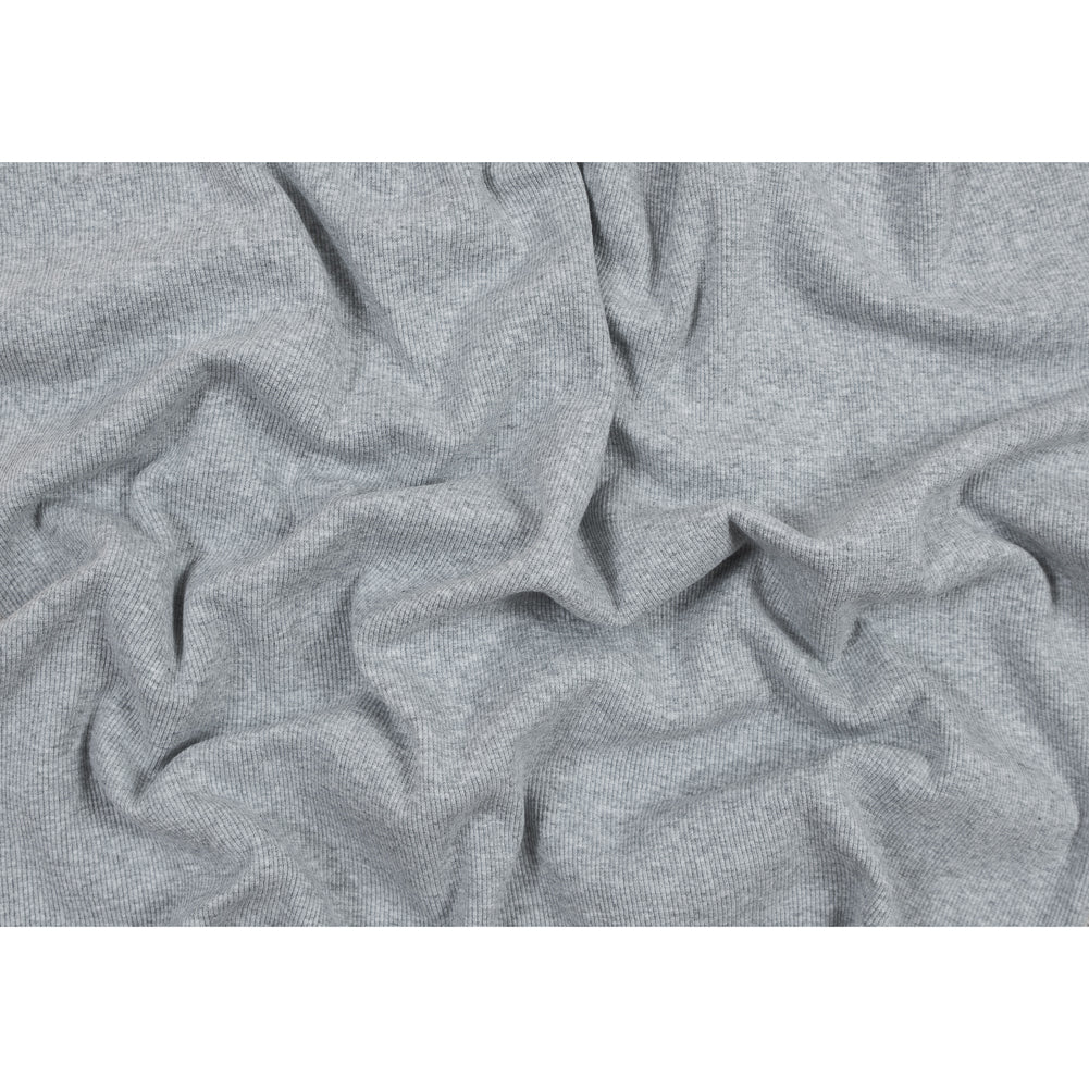 Heathered Light Gray Tubular Cotton Rib Knit Folded