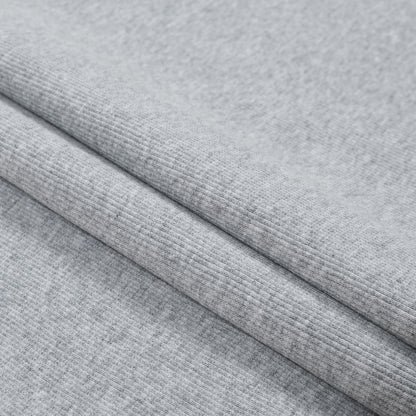 Heathered Light Gray Tubular Cotton Rib Knit Detail
