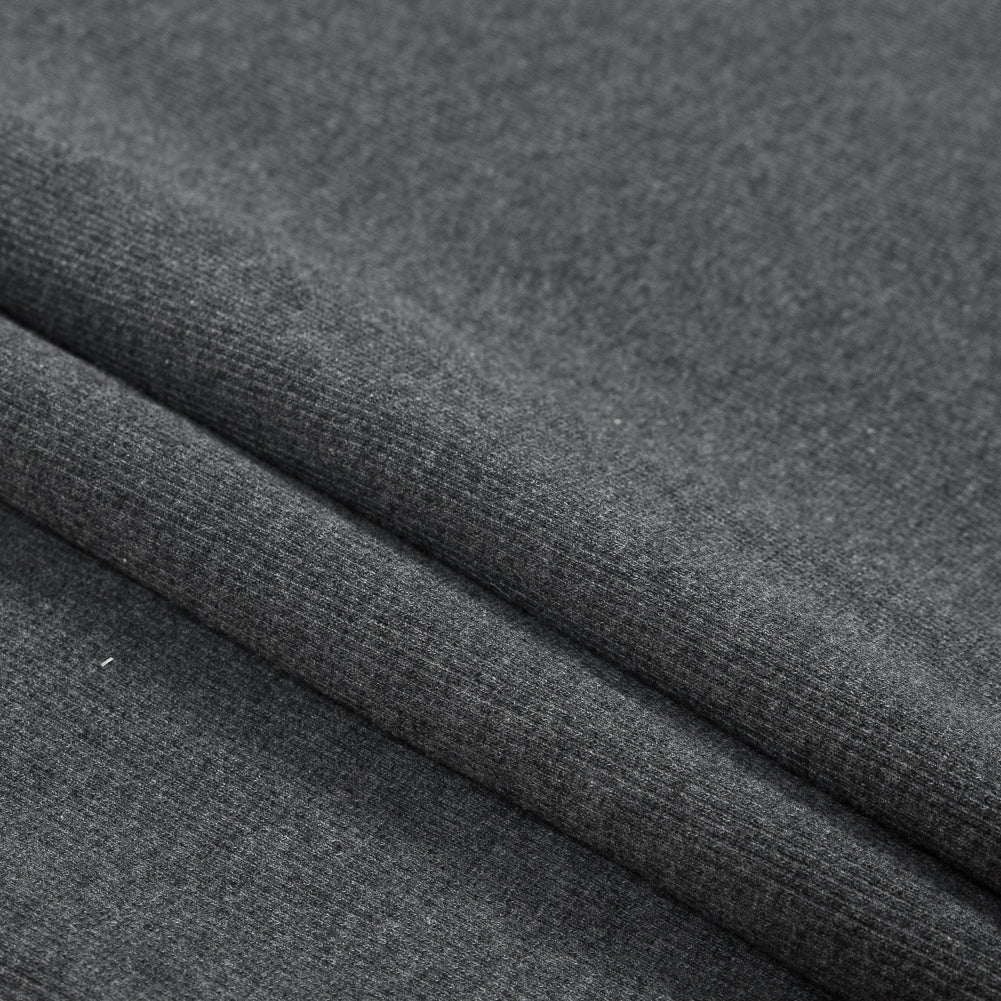 Heathered Charcoal Tubular Cotton Rib Knit Detail