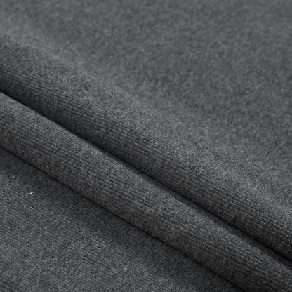 Heathered Charcoal Tubular Cotton Rib Knit Detail