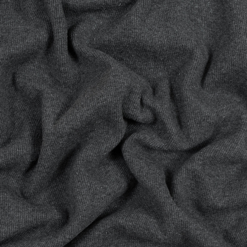 Heathered Charcoal Tubular Cotton Rib Knit