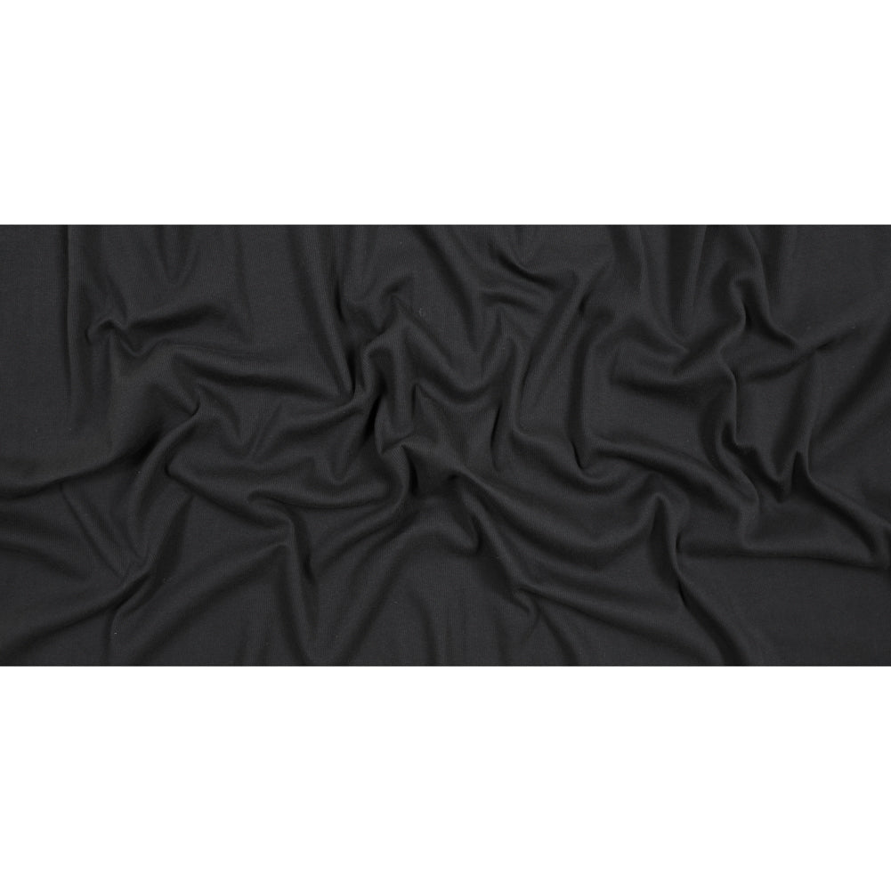 Black Cotton Rib Knit Full