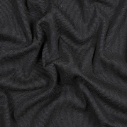 Black Cotton Rib Knit