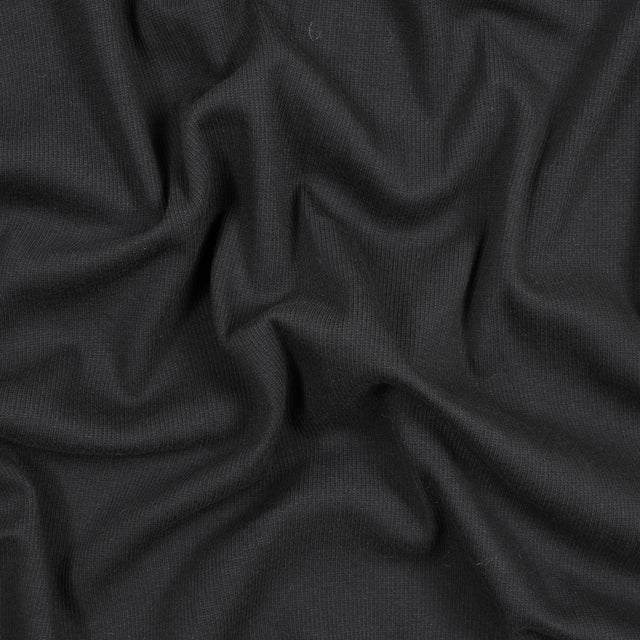 Black Cotton Rib Knit
