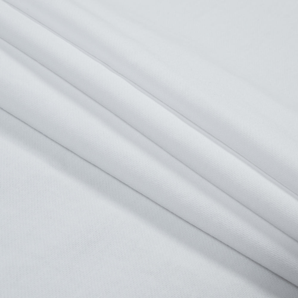 Cotton and Polyester Brushed Fleece - White Detail