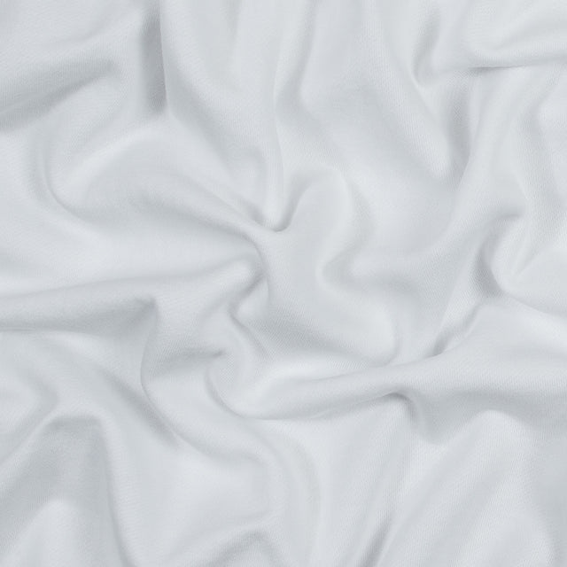 Cotton and Polyester Brushed Fleece - White
