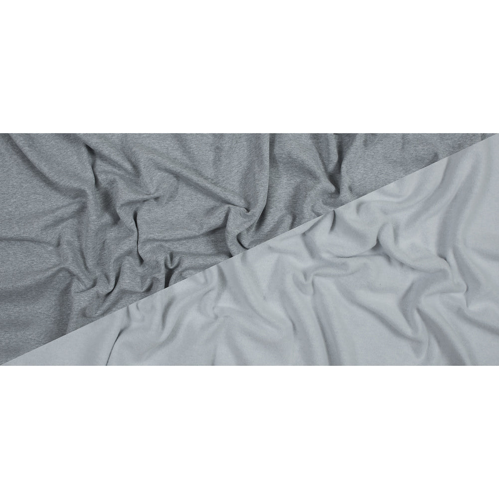 Cotton and Polyester Brushed Fleece - Light Gray Folded