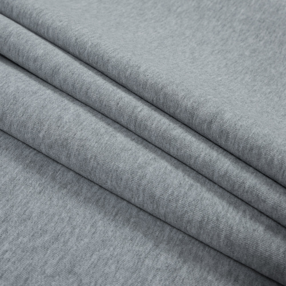 Cotton and Polyester Brushed Fleece - Light Gray Detail