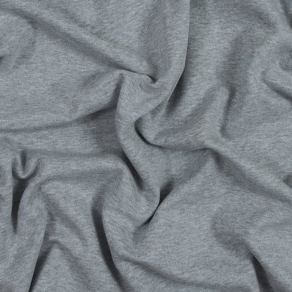 Cotton and Polyester Brushed Fleece - Light Gray