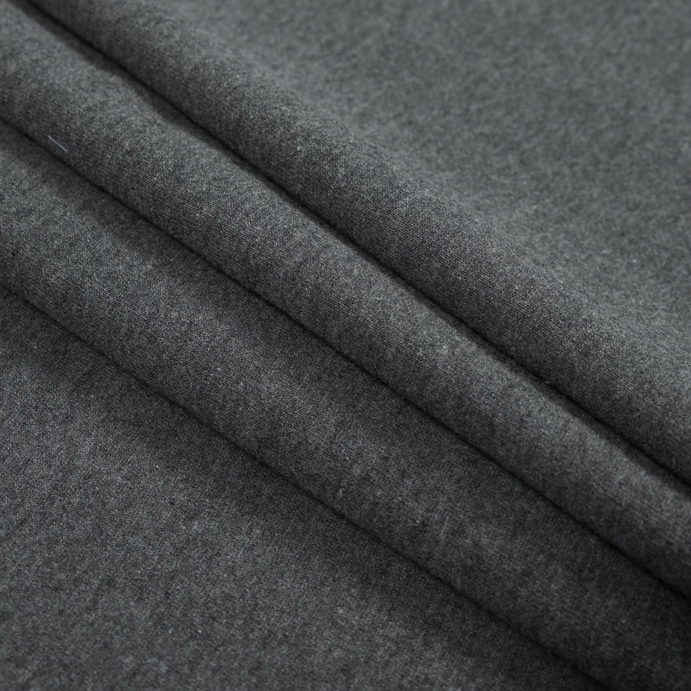 Cotton and Polyester Brushed Fleece - Charcoal Detail