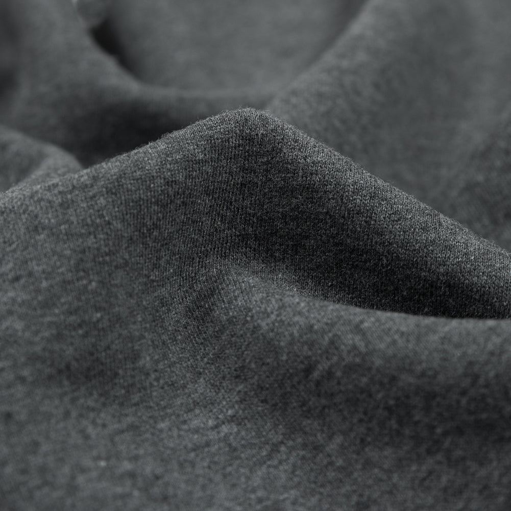 Cotton and Polyester Brushed Fleece - Charcoal Full